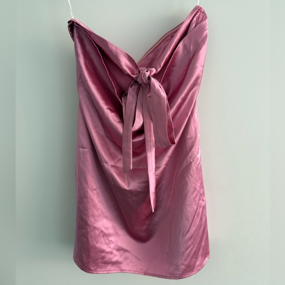 Princess Polly Satin Dress in Rose